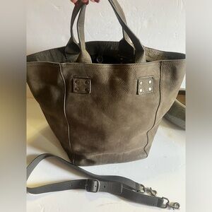 LUCKY BRAND slouchy leather hobo tote w/crossbody strap